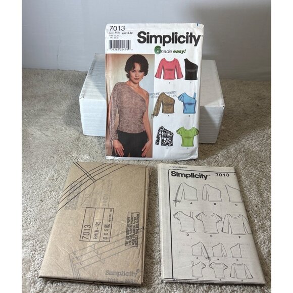 Simplicity 7013 Sewing Pattern For Womens Knit Tops Size HH (6-12) Uncut 2001 - Picture 2 of 5